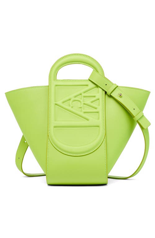 Mcm Mini Mode Travia Leather Tote In Acid Lime