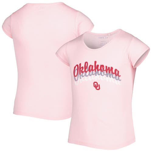 Girls Youth Garb Pink Oklahoma Sooners Charlotte Tri-Blend T-Shirt