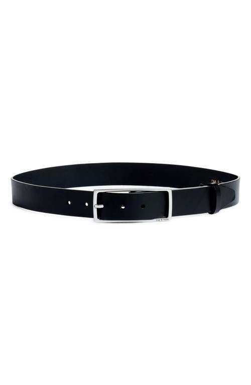 Shop Rag & Bone Rebound Leather Belt In Blk/silver