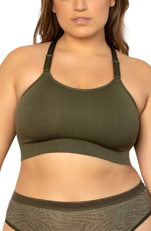 Smooth Seamless Comfort Wireless Bralette in Olive Night