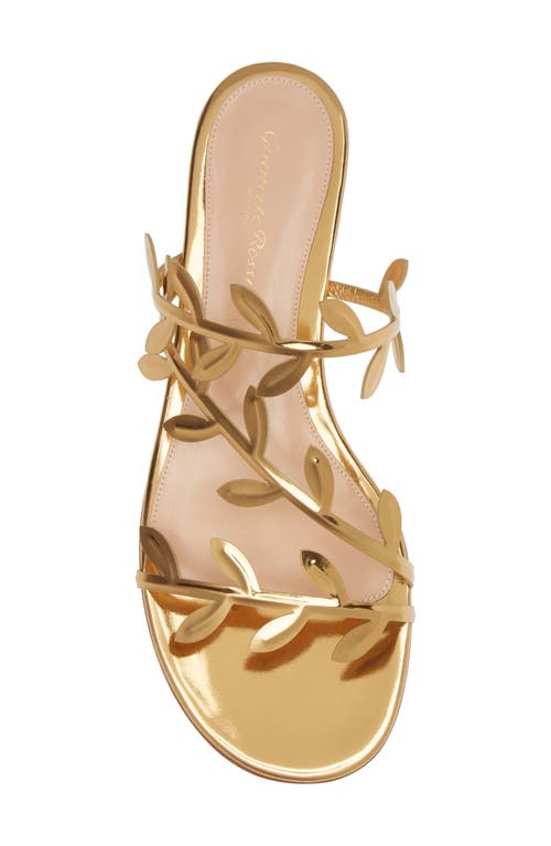 Gianvito Rossi Flavia Metallic Leather Slides In Gold