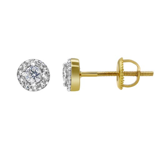 Luvmyjewelry Flow Flare 14k Yellow Gold Diamond Stud Earrings In 14k Yellow Gold