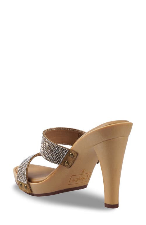 Candies Candie's Genesys Platform Slide Sandal In Dark Tan Sequin