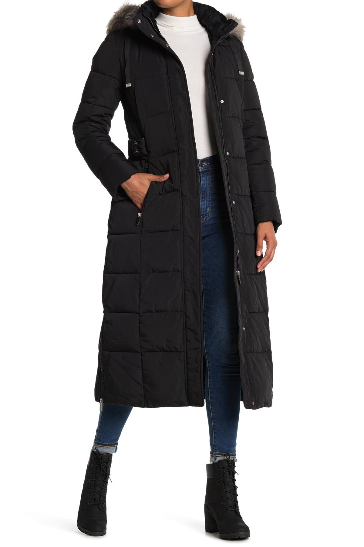 down coat fur trimmed hood