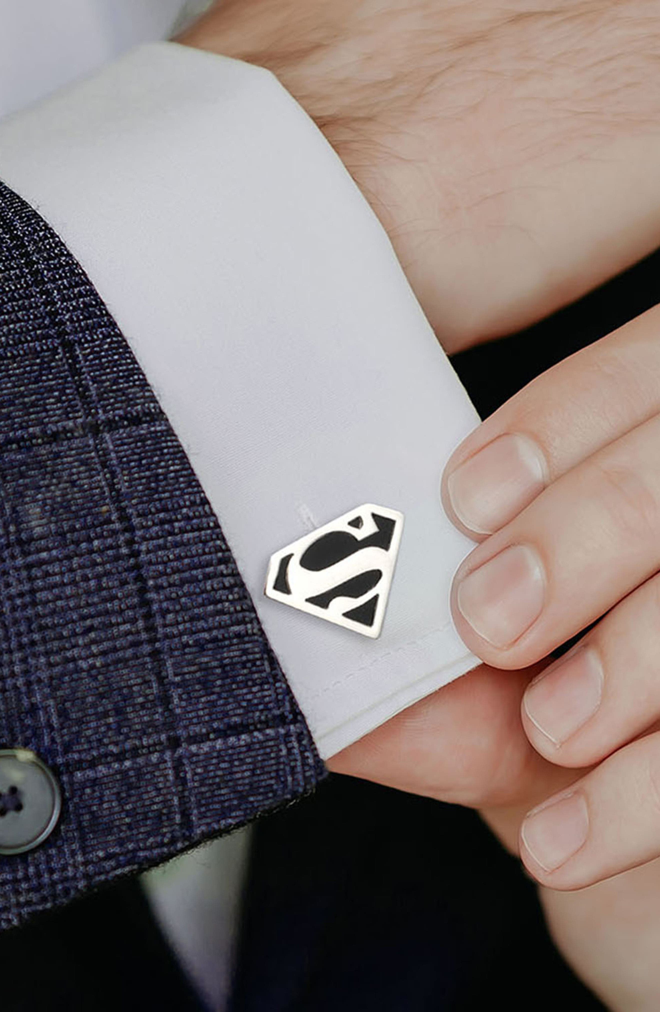 AHub Silver Plated Cufflinks – Casual & Formal Men's Gifts: Superman, Love, Dad, Bicycle