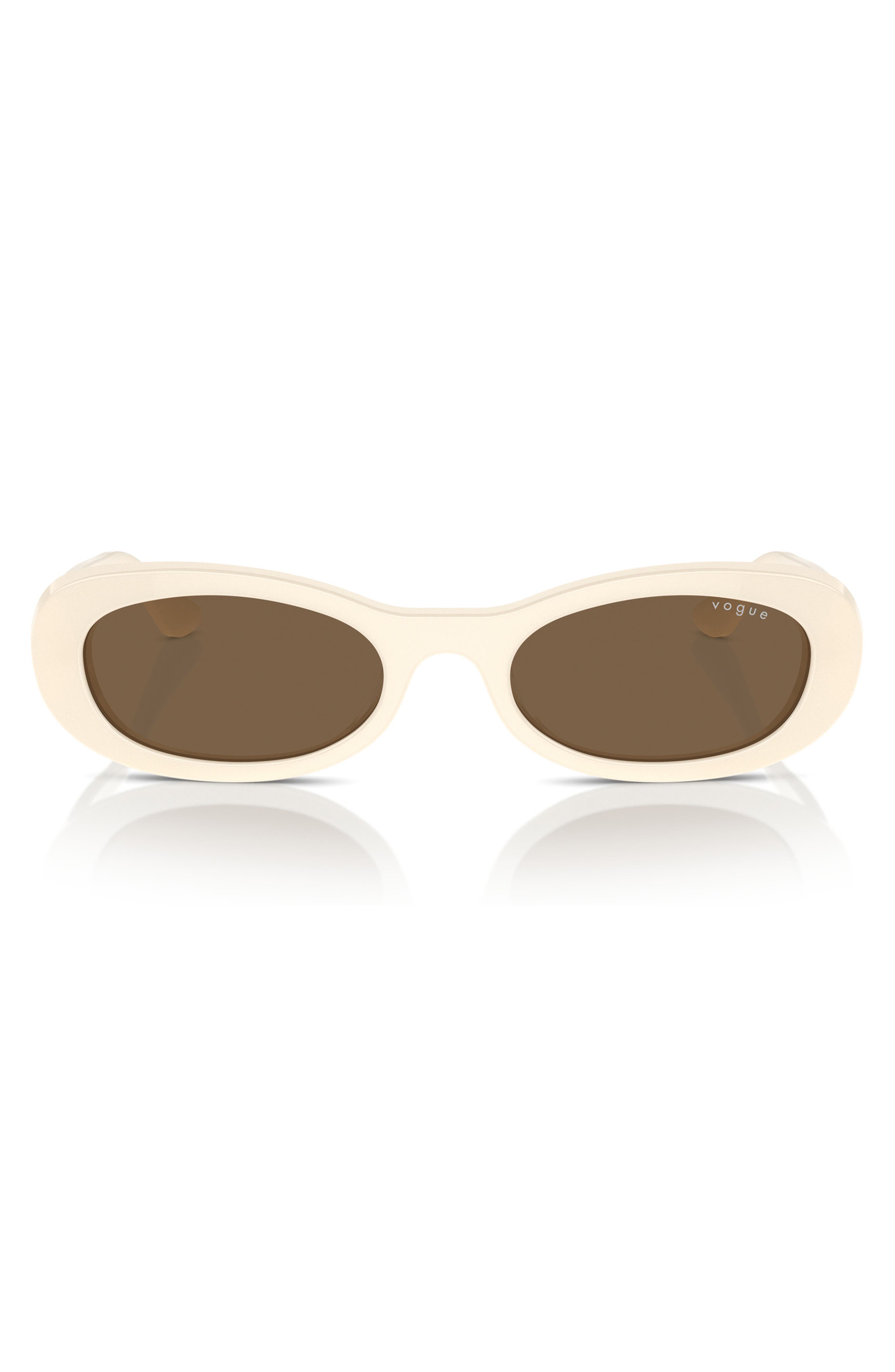 Vogue 53mm Oval Sunglasses In Full Ivory/ Dark Brown