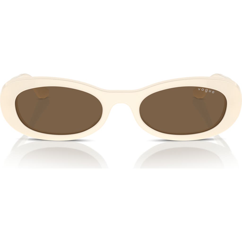 Vogue 53mm Oval Sunglasses In Full Ivory/ Dark Brown