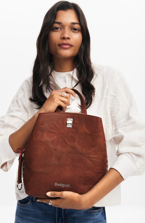 Shop Desigual Dejavu Faux Leather Backpack In Brown