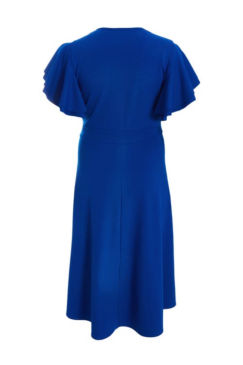 Shop Quiz Plus Size Buckle Dip Hem Dress In Blue