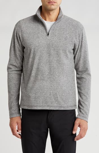Shop Vintage 1946 Heather Chenille Quarter Zip Pullover In Cloud Grey Heather