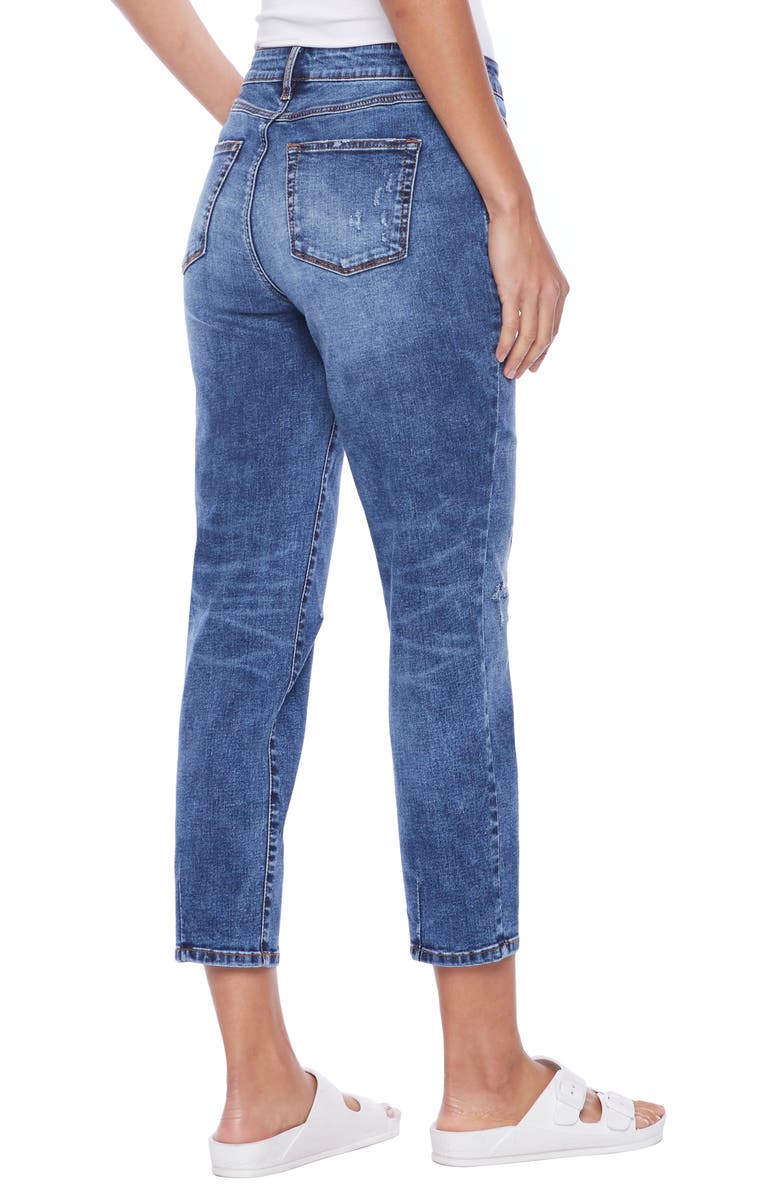 HINT OF BLU Clever High Waist Ripped Ankle Slim Straight Leg Jeans ...