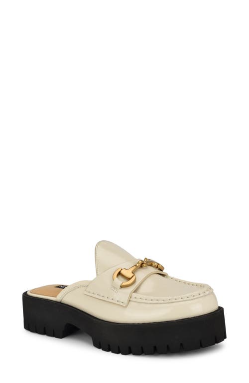 Shop Nine West Duntal Platform Bit Loafer Mule In Ivory