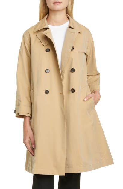 Max Mara Water Repellent Cotton Trench Coat With Removable Lining In Desert