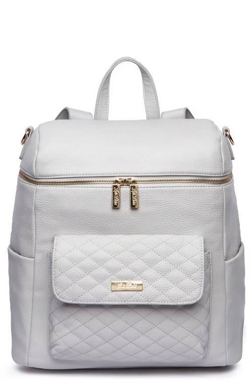 Monaco Faux Leather Diaper Backpack in Pastel Pink