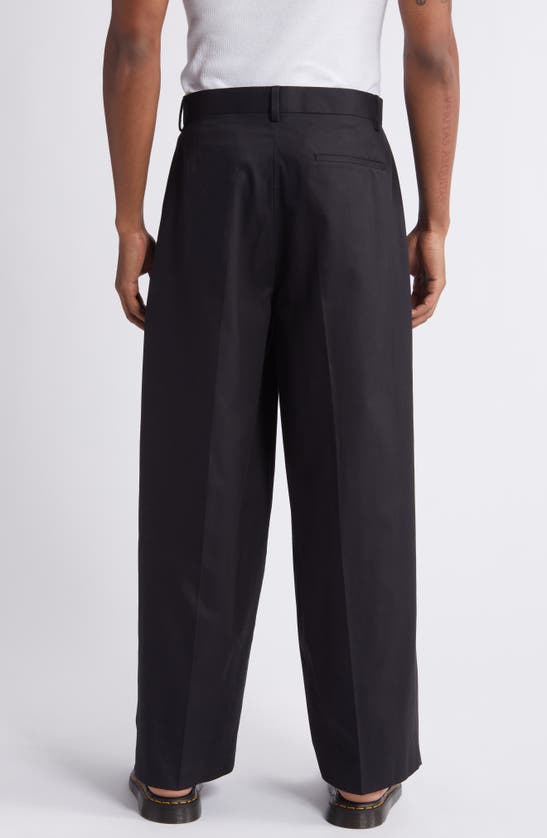 Shop Topman Cotton Wide Leg Trousers In Black