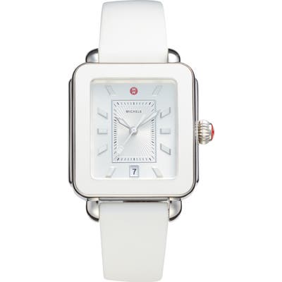 Michele Deco Sport Watch Head & Silicone Strap Watch, Mm
