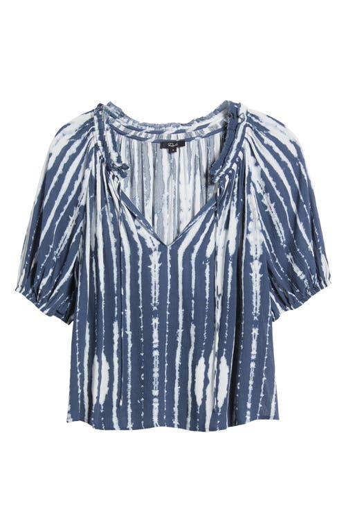 Shop Rails Laila Tie Dye Puff Sleeve Top In Indigo Nile