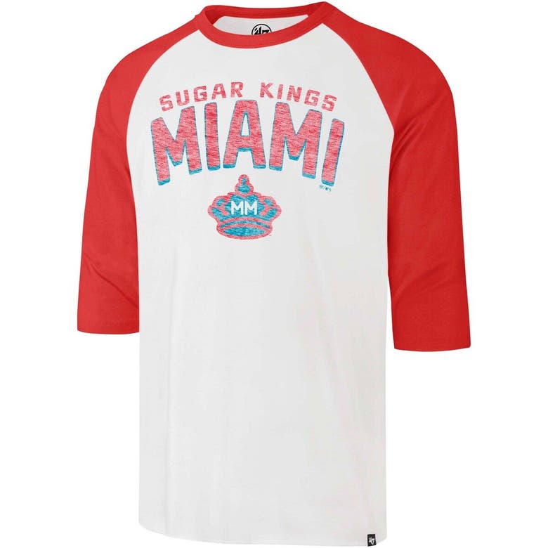 Shop 47 ' Cream Miami Marlins City Connect Crescent Franklin Raglan 3/4-sleeve T-shirt