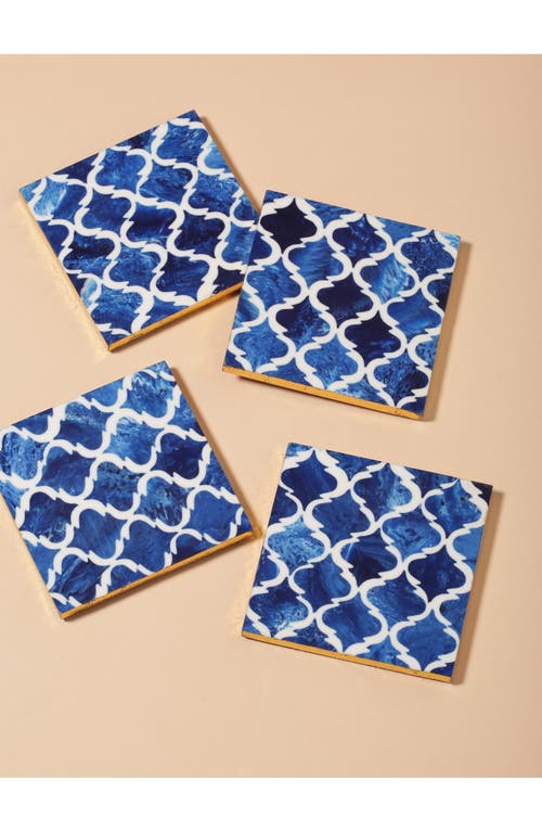 Tiramisu Set Of 4 Resin Coasters In Blue