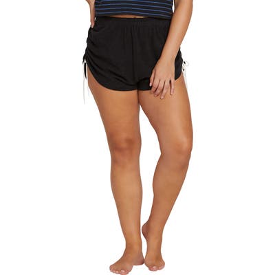 Plus Size Volcom Lil Fleece Shorts, Black