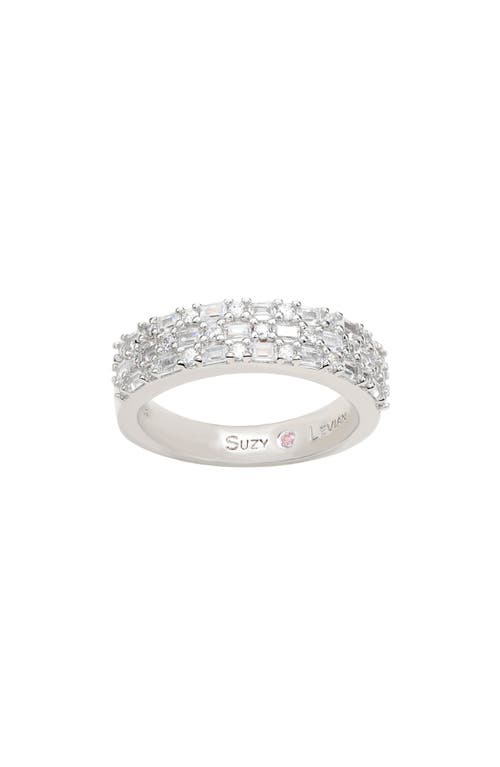 Suzy Levian Sterling Silver Cubic Zirconia Ring In White