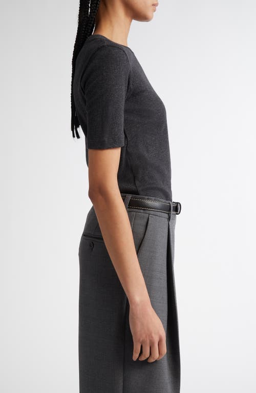 Totême Toteme Classic Rib T-shirt In Charcoal Melange