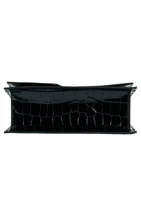 Coperni Folder Mini Patent Croc-embossed Shoulder Bag In Black