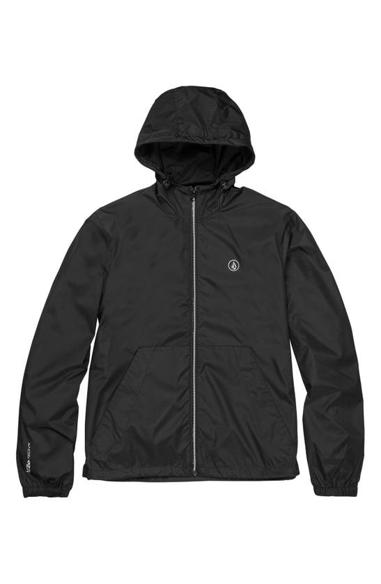 Volcom Phase 91 Water Resistant Hooded Jacket In Black