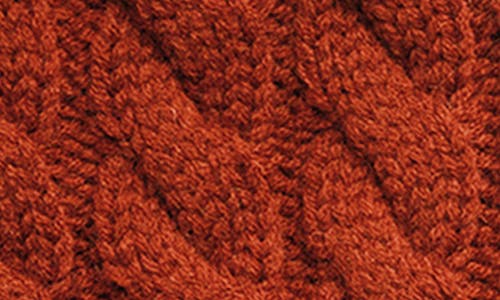 Soia & Kyo Amalie Wool Blend Cable Knit Pom Beanie In Copper