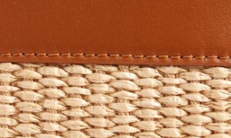 Shop Chloé Micro Sense Raffia & Leather Crossbody Tote In Caramel 247