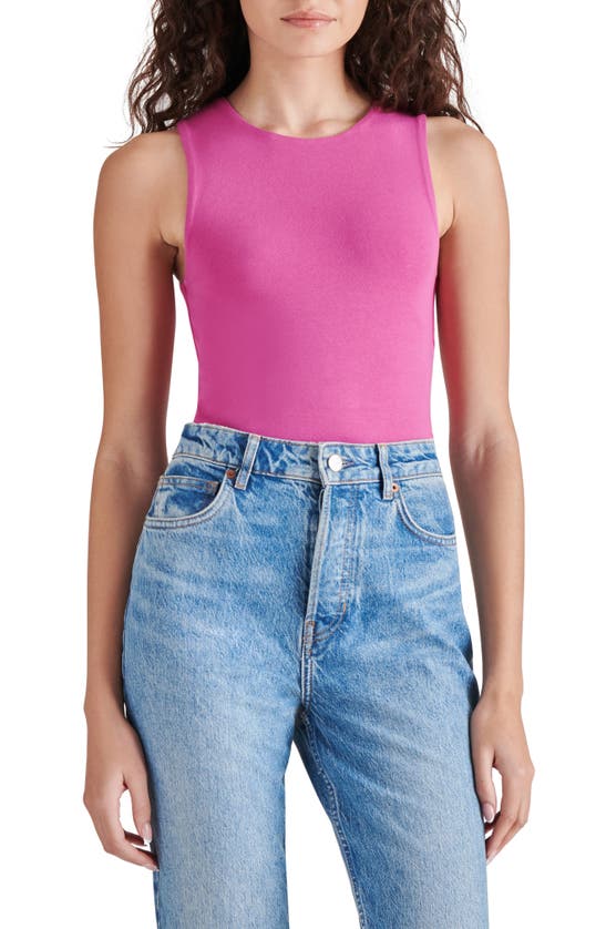 Steve Madden Sleeveless Bodysuit In Bright Rose