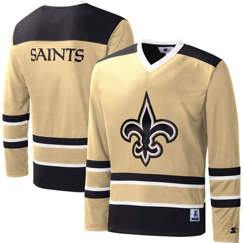 Men's Starter Black/Gold New Orleans Saints Running Back Full-Zip Hoodie