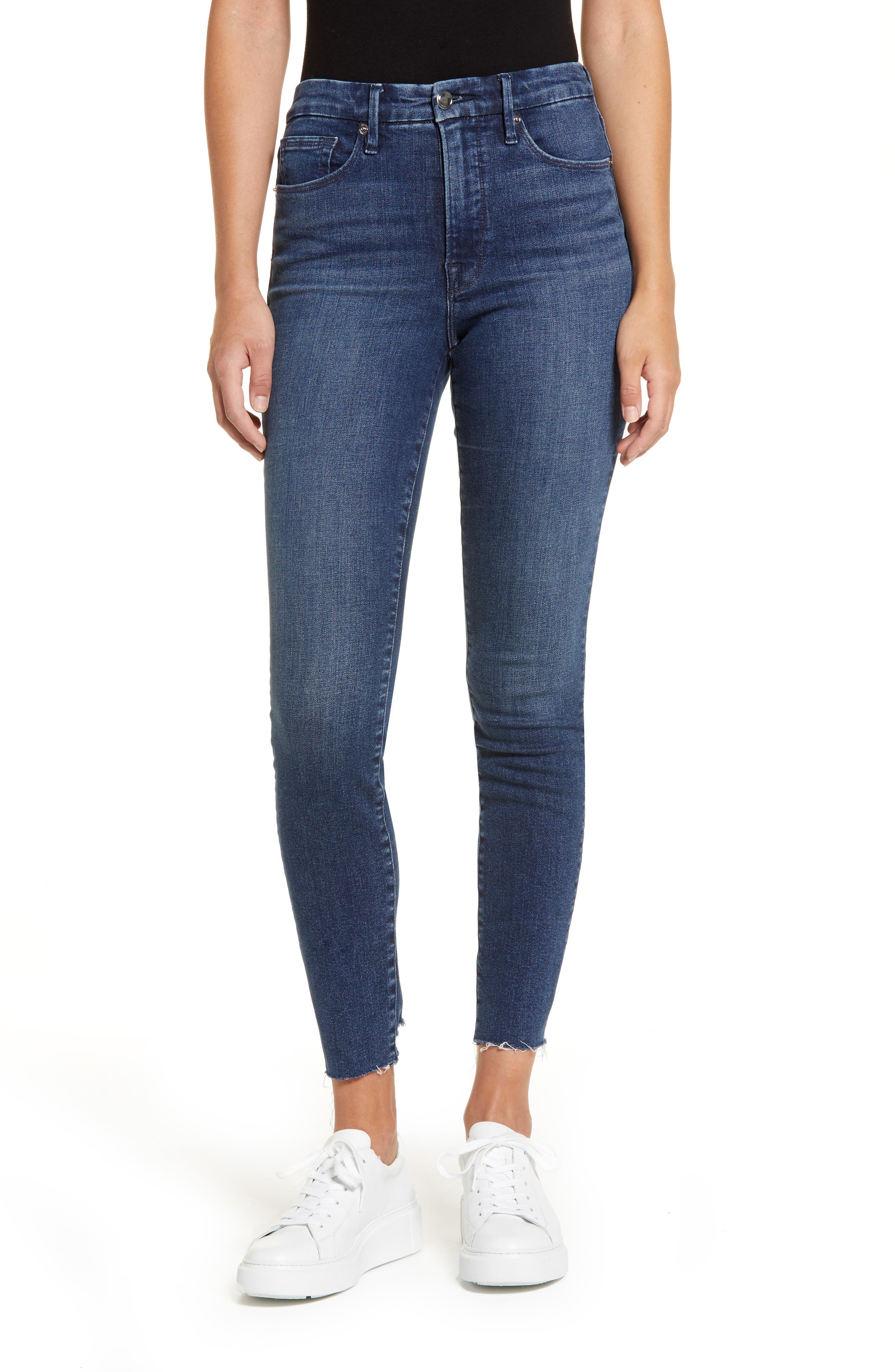 high waisted ankle length jeans