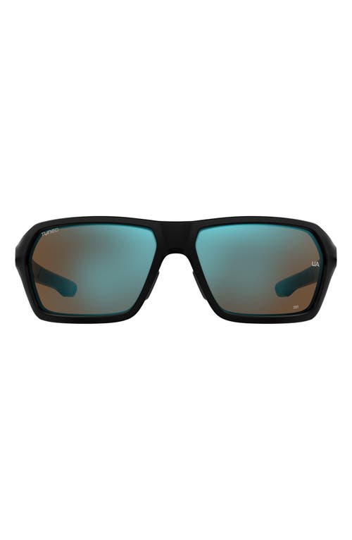 Under Armour Recon 64mm Sport Sunglasses In Black/blue ml Ol