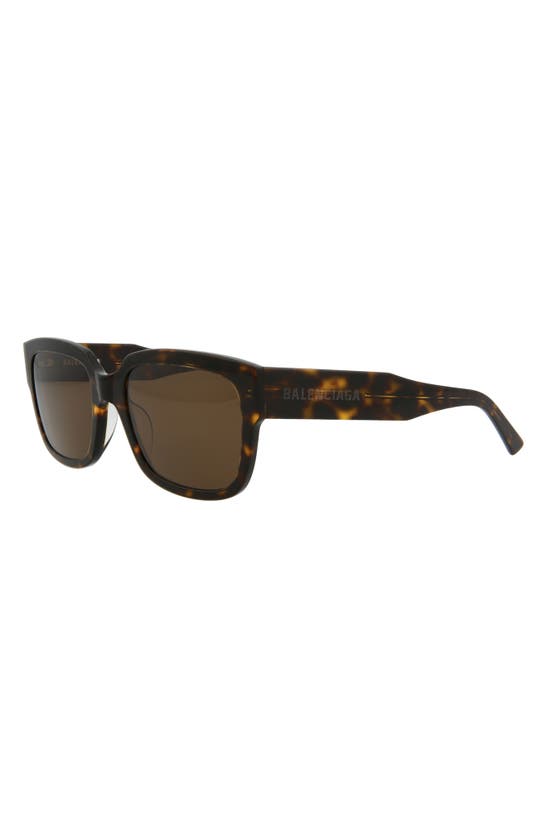 Balenciaga 55mm Rectangle Sunglasses In Havana Havana Brown