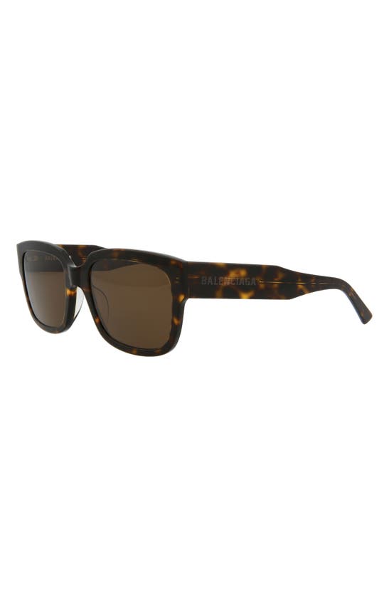 Shop Balenciaga 55mm Rectangle Sunglasses In Havana Havana Brown