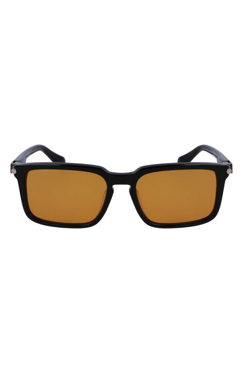 Ferragamo Gancini Evolution 56mm Rectangular Sunglasses In Black
