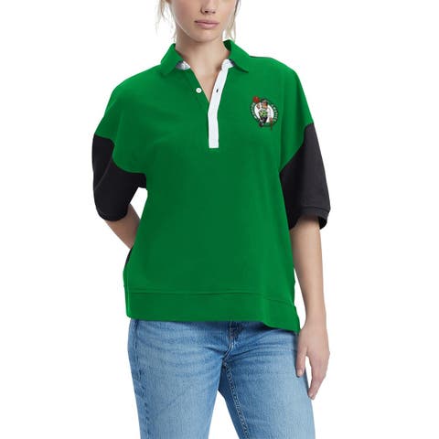 Women's Boston Celtics Tommy Jeans Green/Black B Relaxed Crop T-Shirt