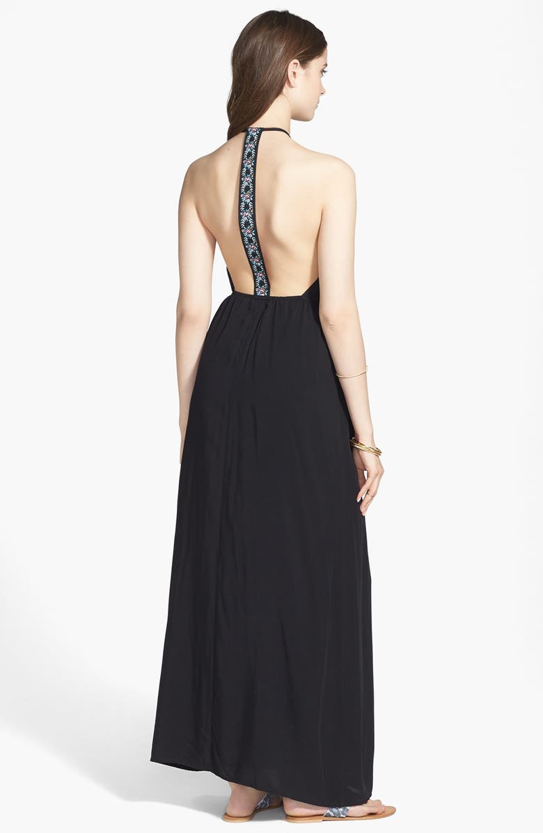 Mimi Chica Embroidered T-Back Maxi Dress (Juniors) | Nordstrom