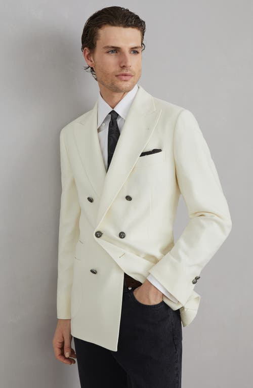 Shop Brunello Cucinelli Diagonal Twill Unconstructed Blazer In Panama