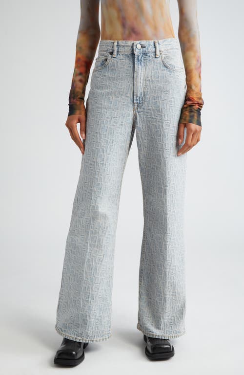 Acne Studios Monogram High Waist Relaxed Fit Jeans In Blue/beige