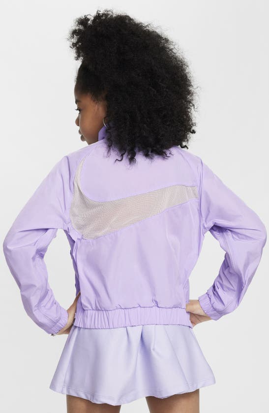 Shop Nike Kids' Sportswear Windrunner Water Repellent Jacket In Hydrangeas/ Light Bone