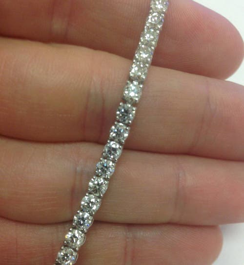 Shop Bliss Diamond 9 Ct Round Lab-grown Diamond Tennis Bracelet 14k White Gold 7"