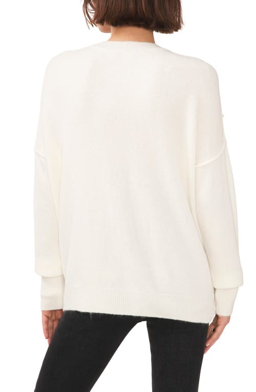 Shop Chaus Pearly Baubles Cozy Crewneck Sweater In Antique White