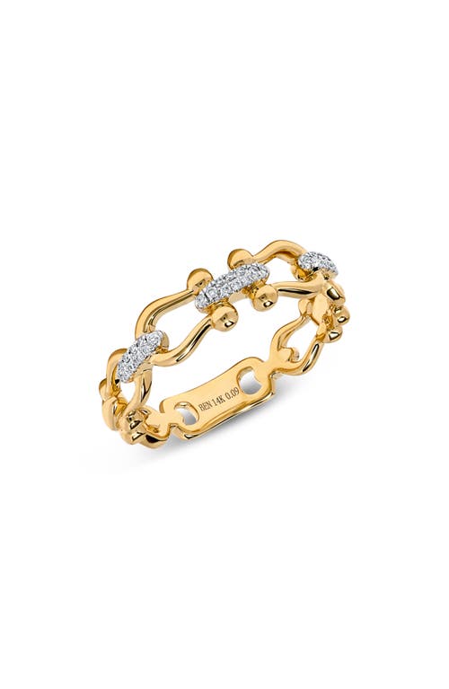 H.j. Namdar 14k Yellow Gold Diamond Rope Band Ring In Yellow Gold