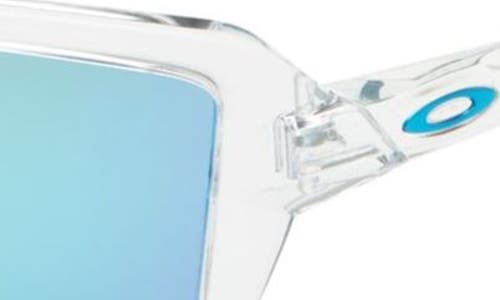 Oakley 63mm Polarized Rectangular Sunglasses In Blue/clear