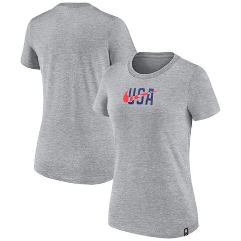 New York Mets G-III 4Her by Carl Banks Women's Team Graphic V-Neck Fitted T- Shirt - Heather Gray