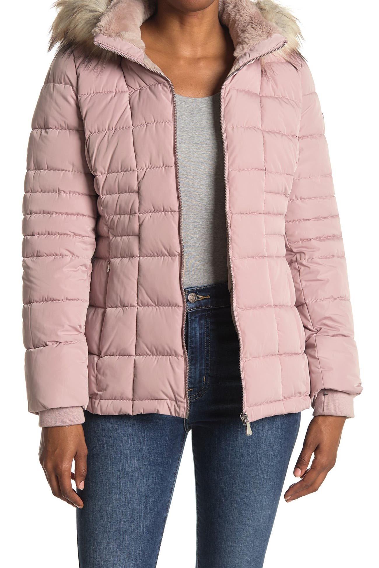 Calvin Klein | Faux Fur Trimmed Quilted Puffer Jacket | Nordstrom Rack