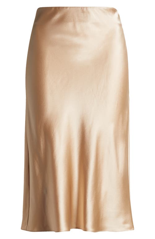 Frame 90s Silk Bias Skirt In Khaki Tan