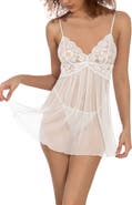 In Bloom by Jonquil Rachel Babydoll Chemise & Open Gusset Thong